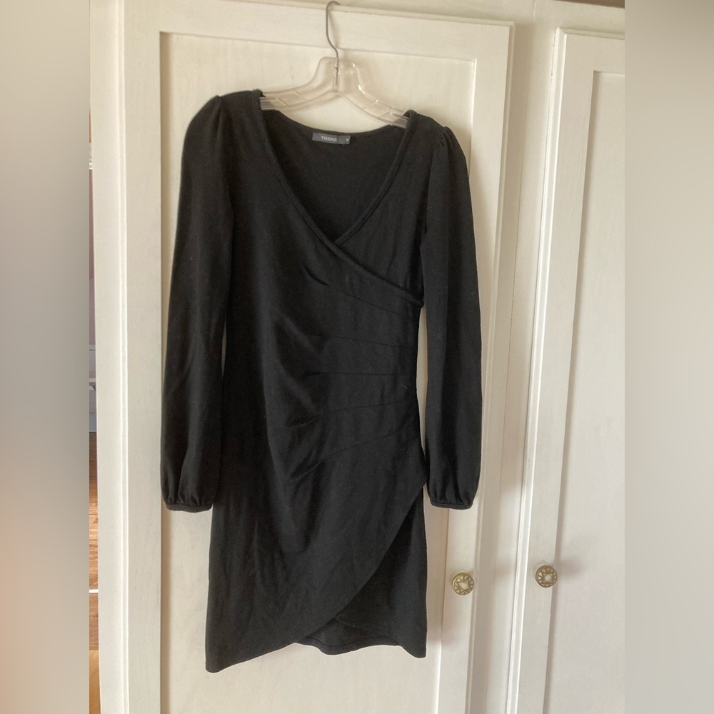 Theme Bodycon Little Black Dress with Long Sleeves